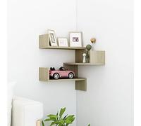 vidaXL Étagère d'angle Murale, Support Suspendu, Tablette Flottante, Meuble de Salon Salle de Séjour Intérieur, Chêne Sonoma Bois d'Ingénierie