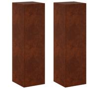 vidaXL Étagères pour plantes, 2 pièces, aspect rouille, 30 x 30 x 100 cm