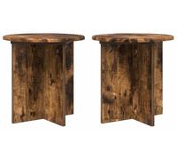 vidaXL Étagères pour plantes, lot de 2, bois fumé, 40 x 40 x 40 cm