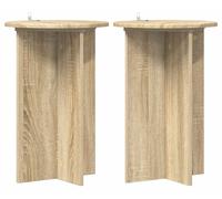 vidaXL Support pour plantes, 2 pièces, chêne Sonoma, Ø 40 x 60 cm, bois aggloméré