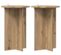 vidaXL Étagères pour plantes, lot de 2, en bois imitation chêne artisanal, diamètre 40 cm, hauteur 60 cm