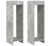 vidaXL Étagères pour plantes, lot de 2, gris béton, 30 x 30 x 100 cm, matériau composite en bois