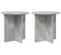 vidaXL Étagères pour plantes, lot de 2, gris béton, 40 x 40 x 40 cm, matériau composite en bois