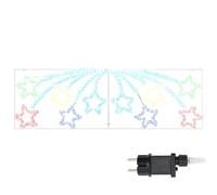 vidaXL Étoile de Noël avec 432 LED Multicolore 182 x 58 cm PVC, Salon, déco moderne festive, éclairage joyeux, lumière de Noël étoile, ornement extérieur, lueur multicolore