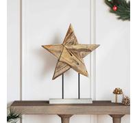 vidaXL Étoile de Noël Marron 43,5 x 13,5 x 59 cm Bois de teck massif