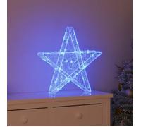 vidaXL Étoile en 3D avec 50 LED Bleu 55 x 53,5 x 10 cm Acrylique