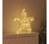 vidaXL Étoile en 3D avec 50 LED Blanc chaud 55 x 52.5 x 9 cm Rotin
