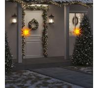 vidaXL Étoiles de Moravie avec piquets 3 pcs LED pliable jaune 57 cm