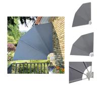 vidaXL Éventail de balcon pliable Gris 210×210 cm - Parasols et ombrelles
