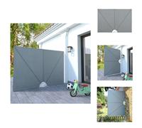 vidaXL Éventail latéral de terrasse pliable Gris 240 × 160 cm - Parasols et ombrelles