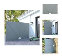 vidaXL Éventail latéral de terrasse pliable Gris 300×200 cm - Parasols et ombrelles