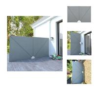 vidaXL Éventail latéral de terrasse pliable Gris 400×200 cm - Parasols et ombrelles