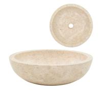 vidaXL Évier 40 x 12 cm Marbre Crème