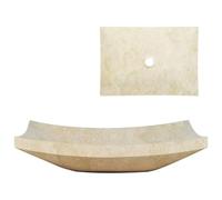 vidaXL Évier 50 x 35 x 12 cm Marbre Crème