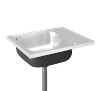 vidaXL Evier avec égouttoir Set argenté 600x500x155 mm acier inoxydable