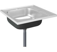vidaXL Evier avec égouttoir Set argenté 600x600x155 mm acier inoxydable