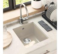 vidaXL Évier Beige 370 x 460 mm 80% Quartz et 20% Résine
