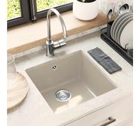 vidaXL Évier Beige 430 x 460 mm 80% Quartz et 20% Résine
