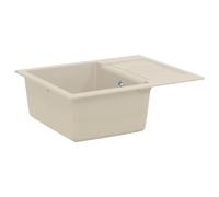 vidaXL Évier Beige 620 x 500 mm 80% Quartz et 20% Résine