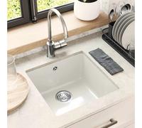 vidaXL Lavabo blanc 430 x 460 mm 80% quartz et 20% résine