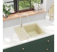 VidaXL Évier Cuisine Granit Beige