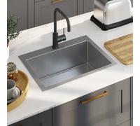 vidaXL Évier de Cuisine à Encaster - Inox