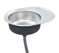 vidaXL Évier de cuisine ovale encastré avec crépine et piège Acier inoxydable résistant