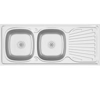 vidaXL Évier de cuisine avec double évier argenté 1200x500x155 mm inox