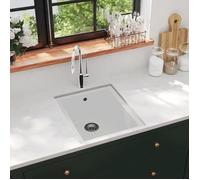 vidaXL Evier de cuisine avec trop-plein blanc granit