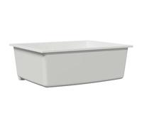 vidaXL Évier de cuisine avec trou de trop-plein en Granit Blanc