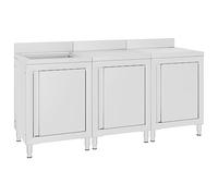 vidaXL Armoire sous évier Gastro 180x60x96 cm acier inoxydable