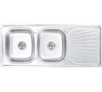 vidaXL Évier de cuisine double avec passoire & siphon Acier inoxydable