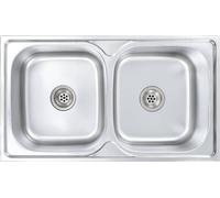 vidaXL Évier de cuisine double avec passoire & siphon Acier inoxydable
