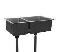 vidaXL Évier de cuisine 51561 en acier inoxydable 71,5x44x20 cm résistant aux rayures Gris G