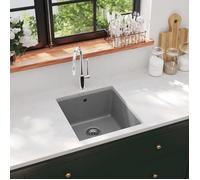 vidaXL Évier de cuisine Bac unique en granit Gris