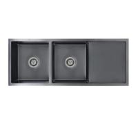 vidaXL Evier de Cuisine Fait à la Main Evier Rectangulaire Evier Encastré Évier à Vasque Intérieur Maison Résistant Robuste Acier Inoxydable Noir