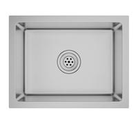 vidaXL Evier de Cuisine Fait à la Main Maison Intérieur Lavabo de Salle de Bain Argenté Acier Inoxydable