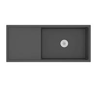 vidaXL Evier de Cuisine Fait Main Maison Intérieur Lavabo Installation de Salle de Bain Noir Acier Inoxydable