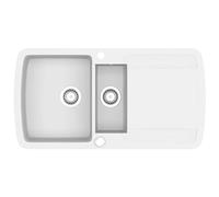 vidaXL Évier de cuisine en granit double encastré réversible avec trou de montage pour robinet blanc