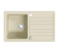 vidaXL Évier en granit simple bassin beige