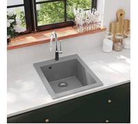 vidaXL Évier de Cuisine Granite Gris Lave-main Lavabo Évier à Encastrer 141673