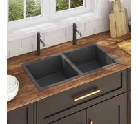 vidaXL Évier de Cuisine Noir