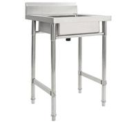 vidaXL Évier de cuisine simple en acier inoxydable Blanc G