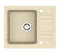 vidaXL Évier en granit simple bassin beige