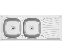 vidaXL Evier double argenté 1200x600x155 mm acier inoxydable