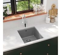 VidaXL Évier en Granit Bac Unique - Gris