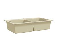 vidaXL Évier en granit double évier beige