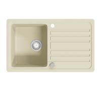 vidaXL Évier en granit simple bassin beige