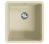 vidaXL Évier en granit simple bassin beige
