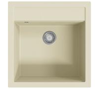 vidaXL Évier en granit simple bassin beige